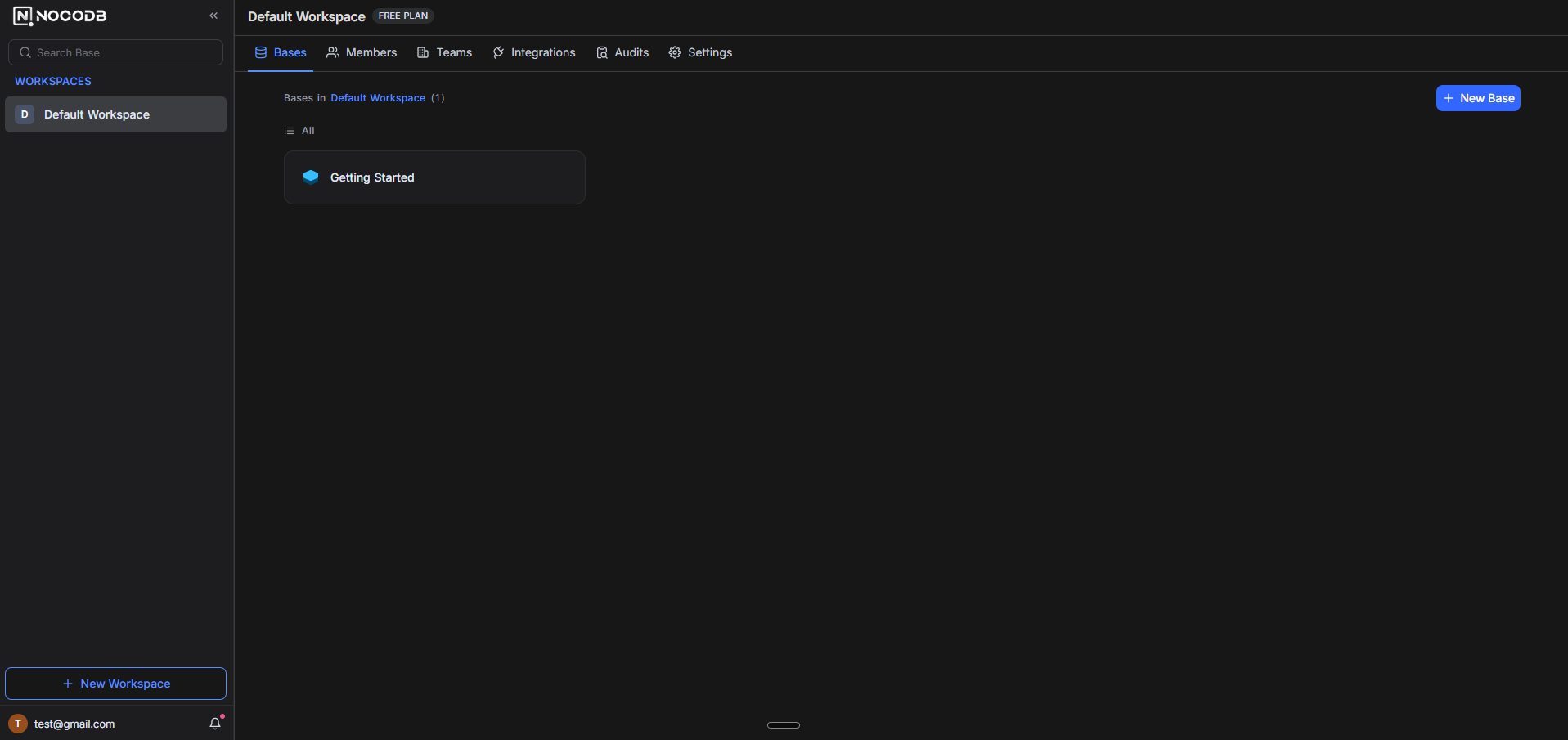 NocoDB dashboard screenshot
