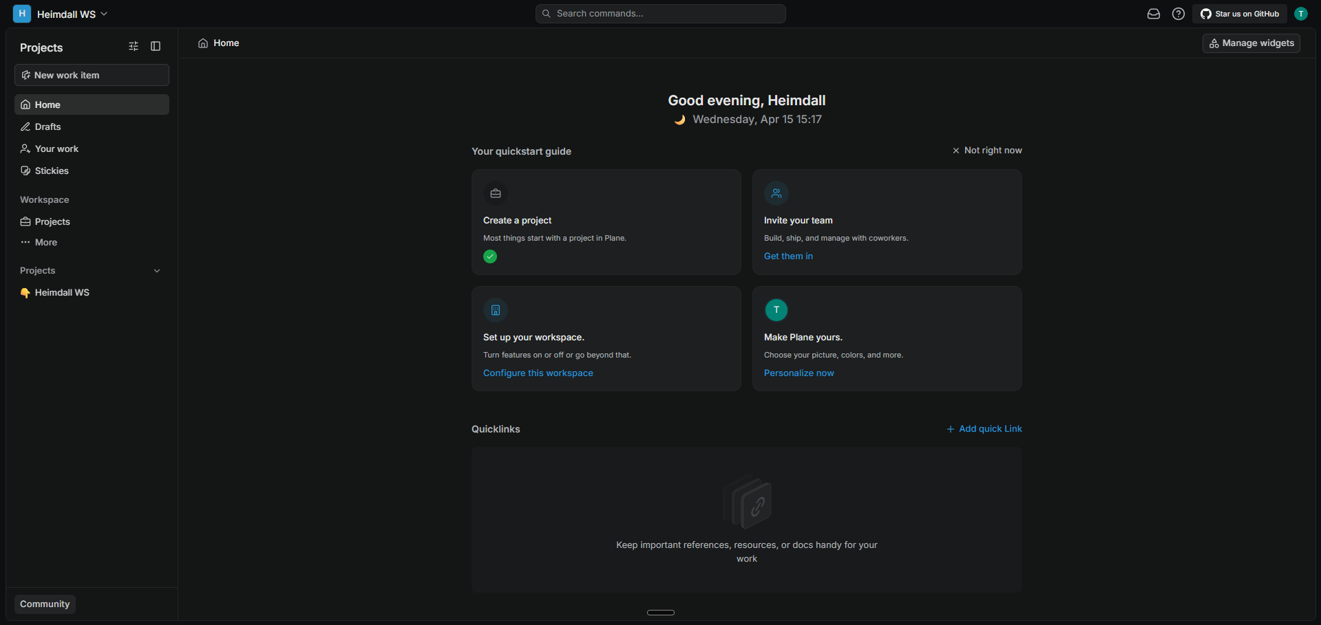 Plane dashboard screenshot