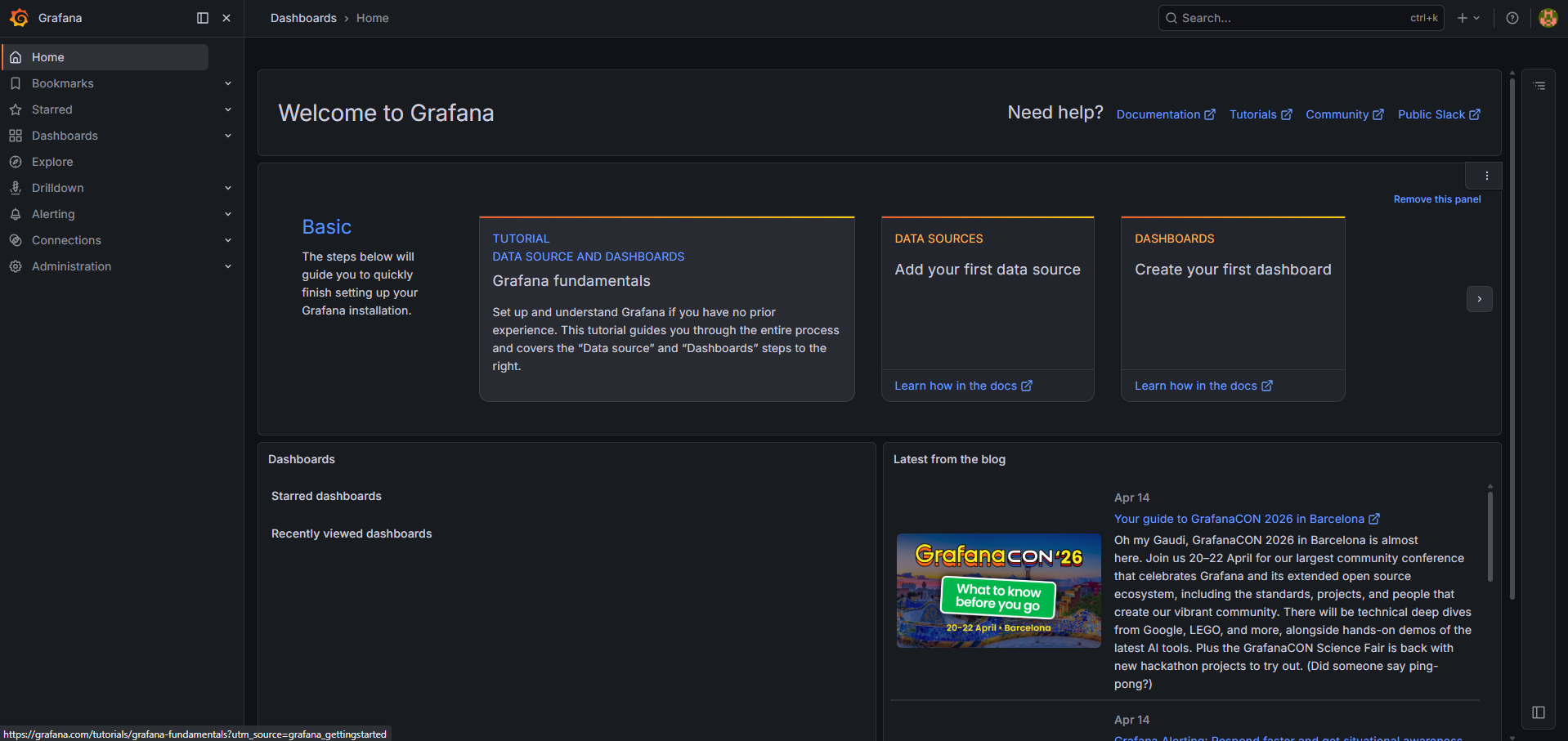 Grafana dashboard screenshot