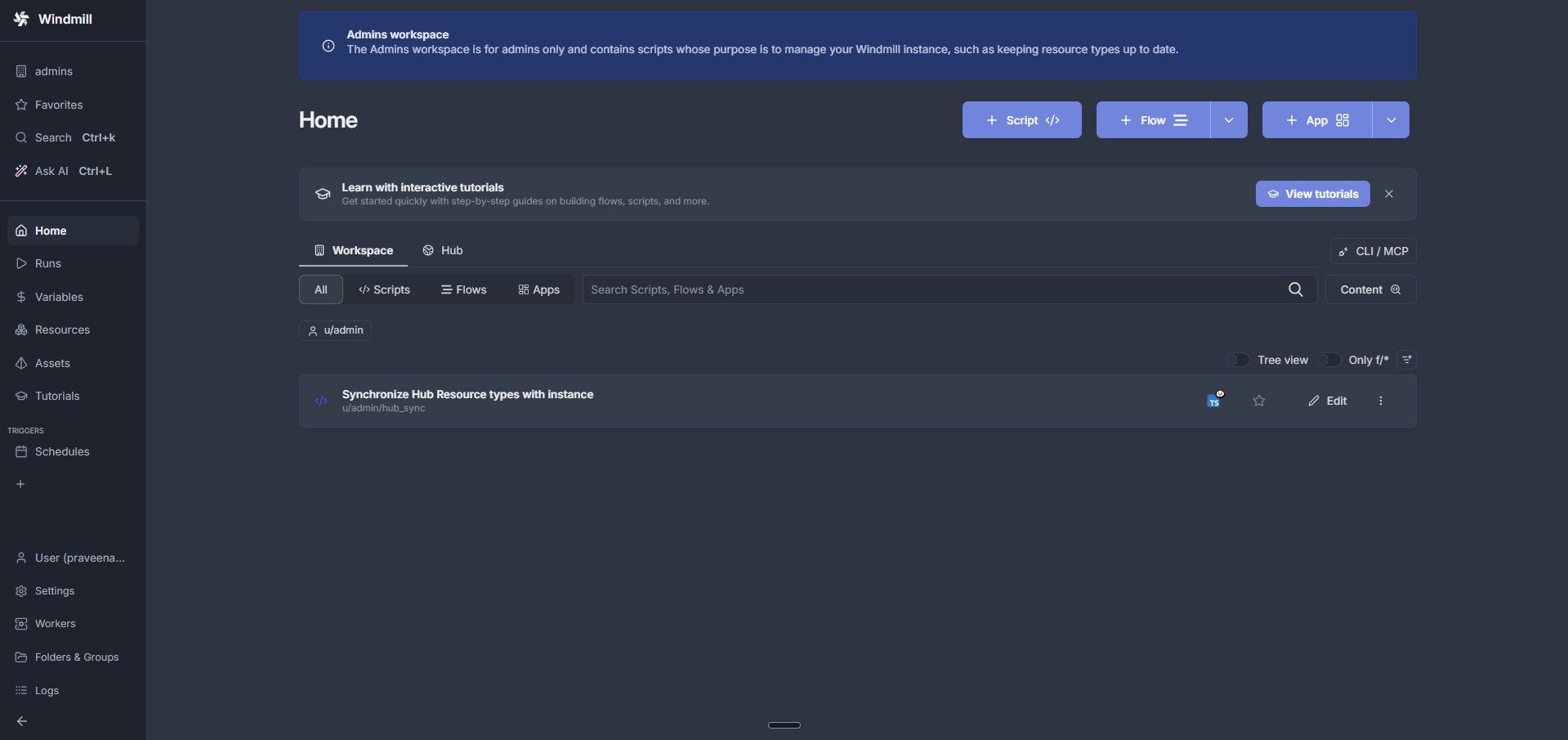 Windmill dashboard screenshot