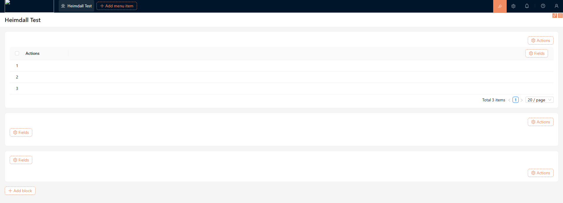 NocoBase dashboard screenshot