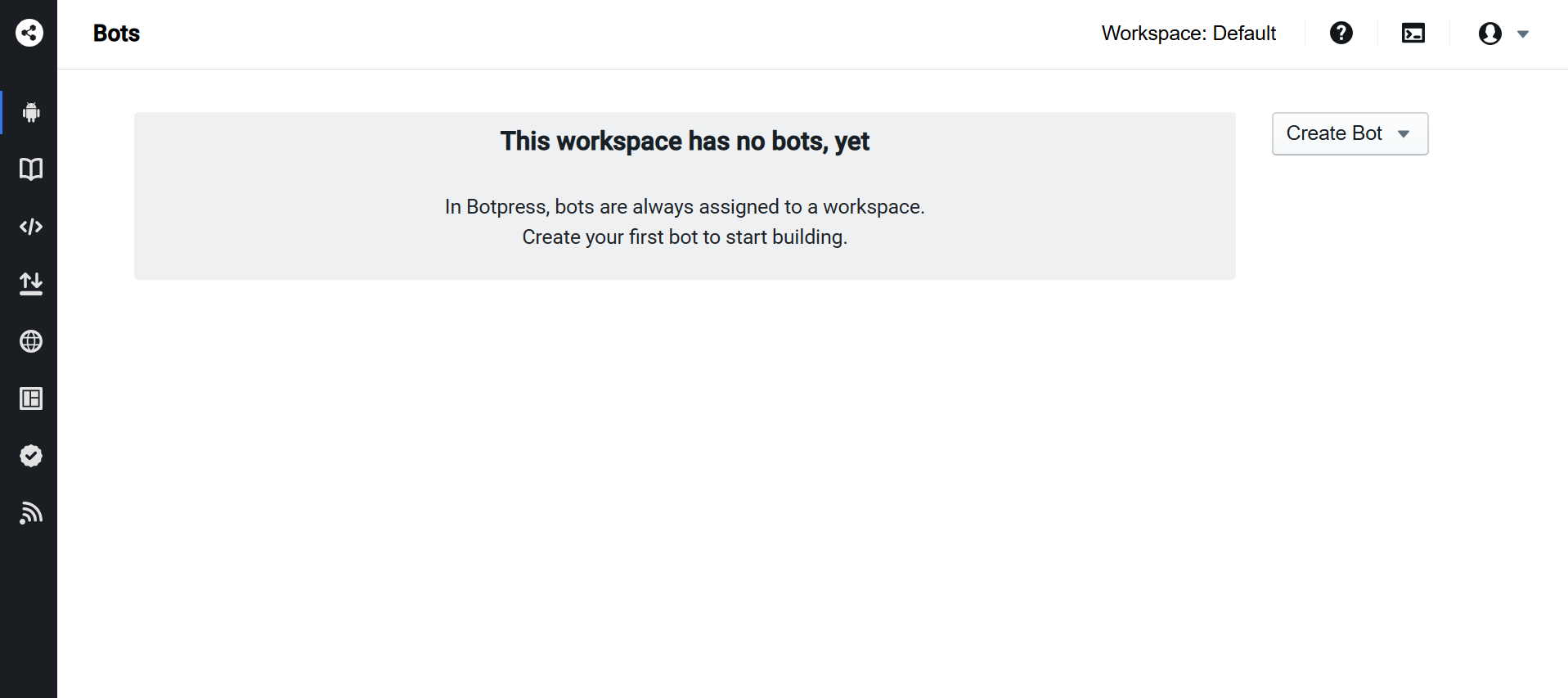 Botpress dashboard screenshot