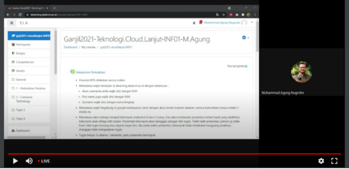 Live stream google meet dari sisi penonton atau peserta