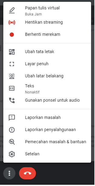 Menghentikan live streaming