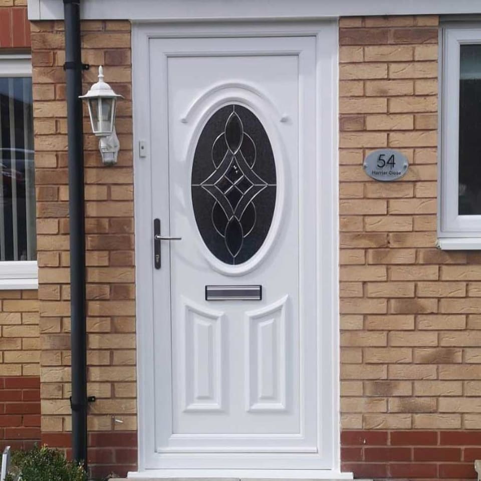 Upvc oval glass front door