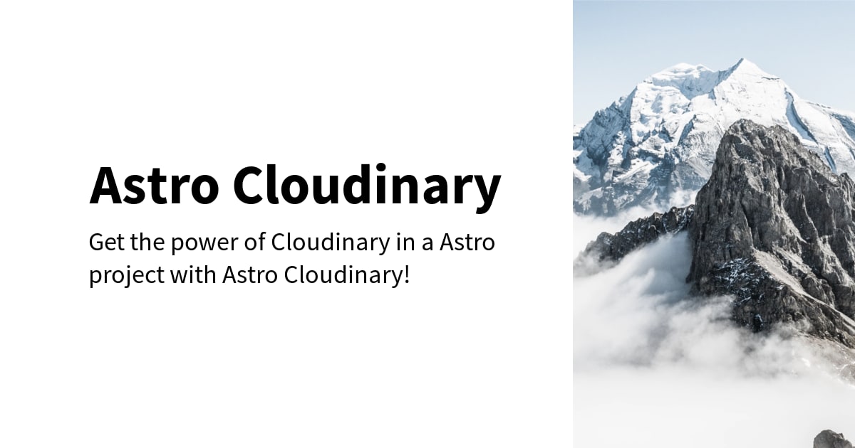 Astro Cloudinary with picture of a mountain
