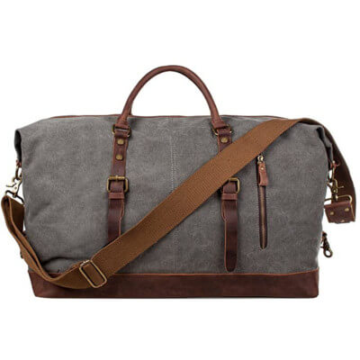 Canvas Men's Leather Travel Weekend Bag