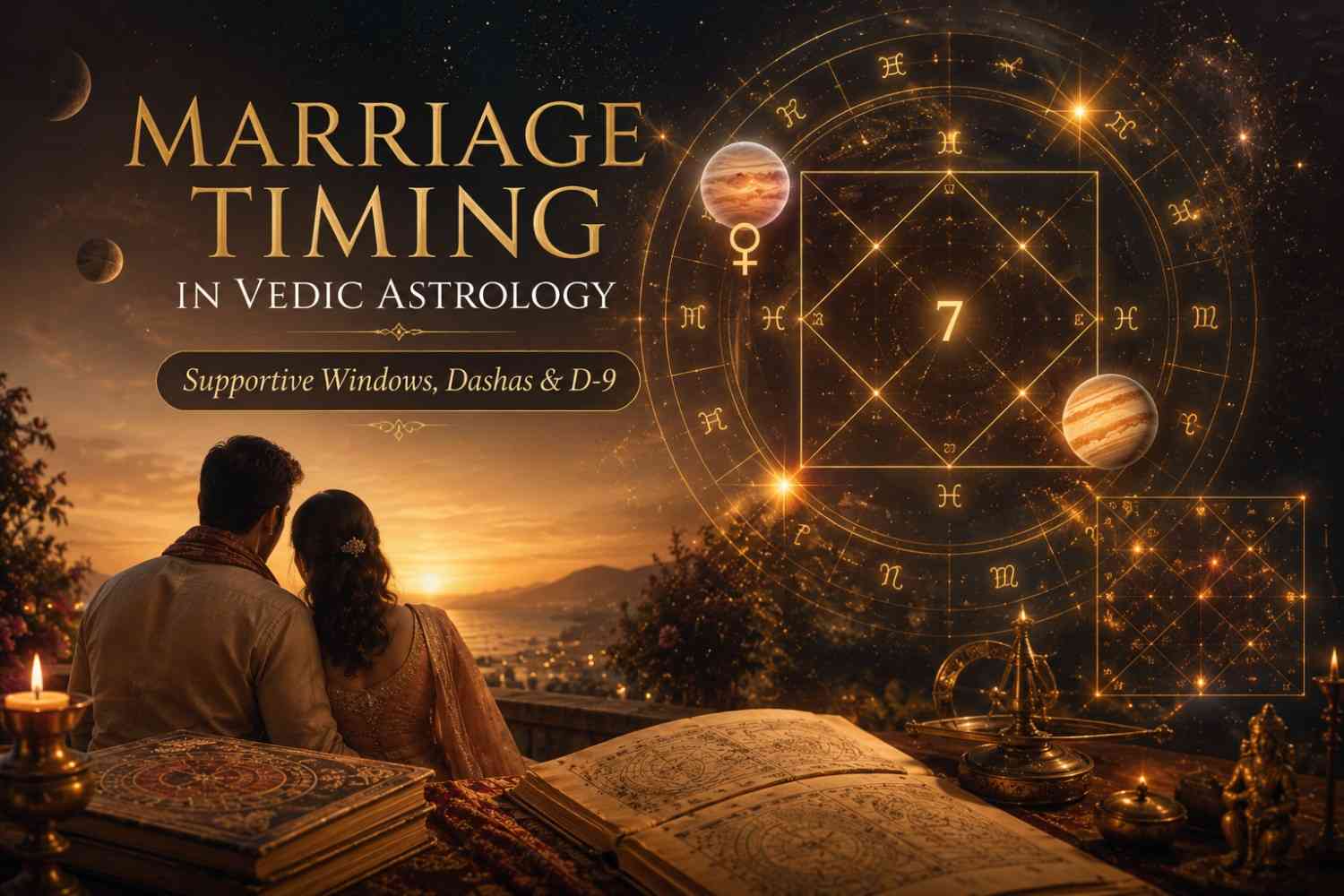 Marriage Timing in Vedic Astrology: When Marriage Is Supported, the Houses and Periods Involved, and Honest Framing