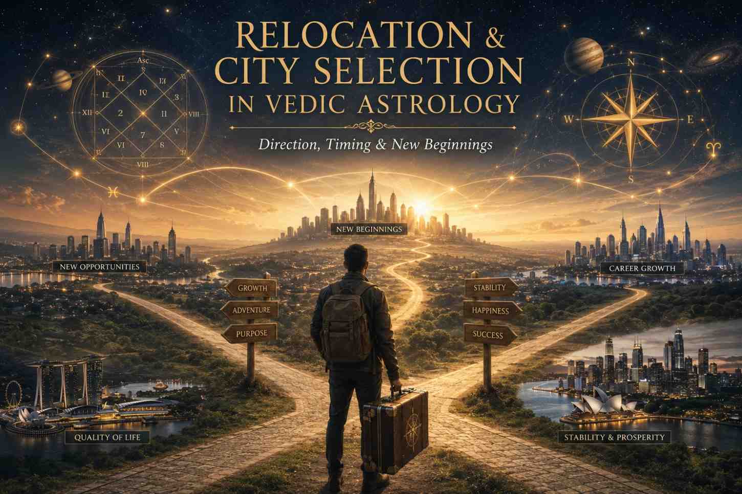 Relocation and City Selection in Vedic Astrology: Direction, Timing, and Honest Framing on Where to Live