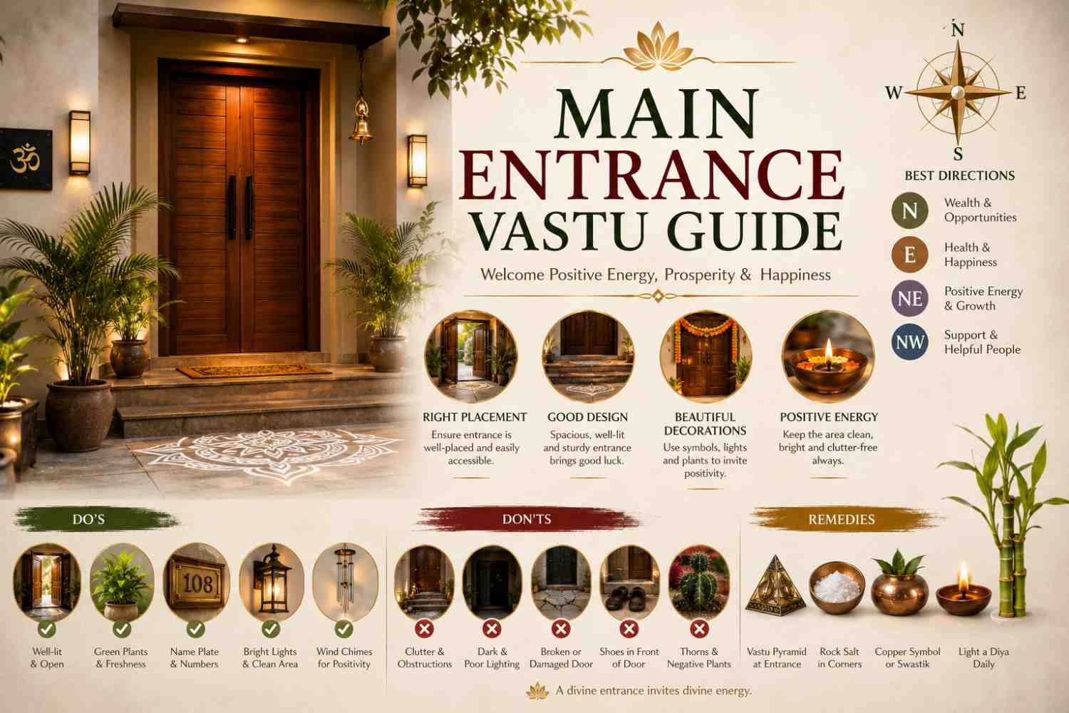 Main Entrance Vastu Guide: Placement, Design, Decorations, and Remedies