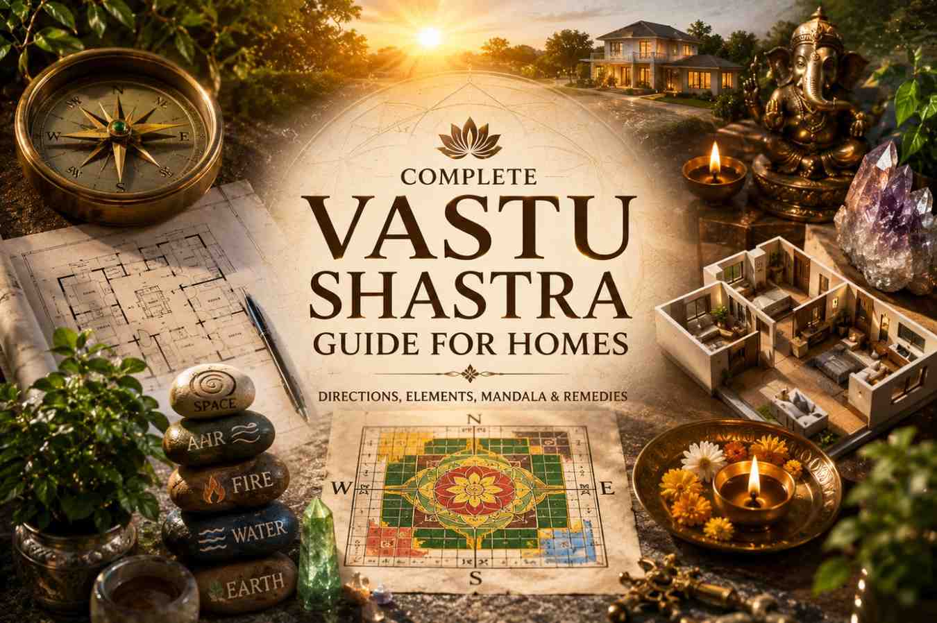 Complete Vastu Shastra Guide for Homes: Directions, Elements, Mandala, and Remedies