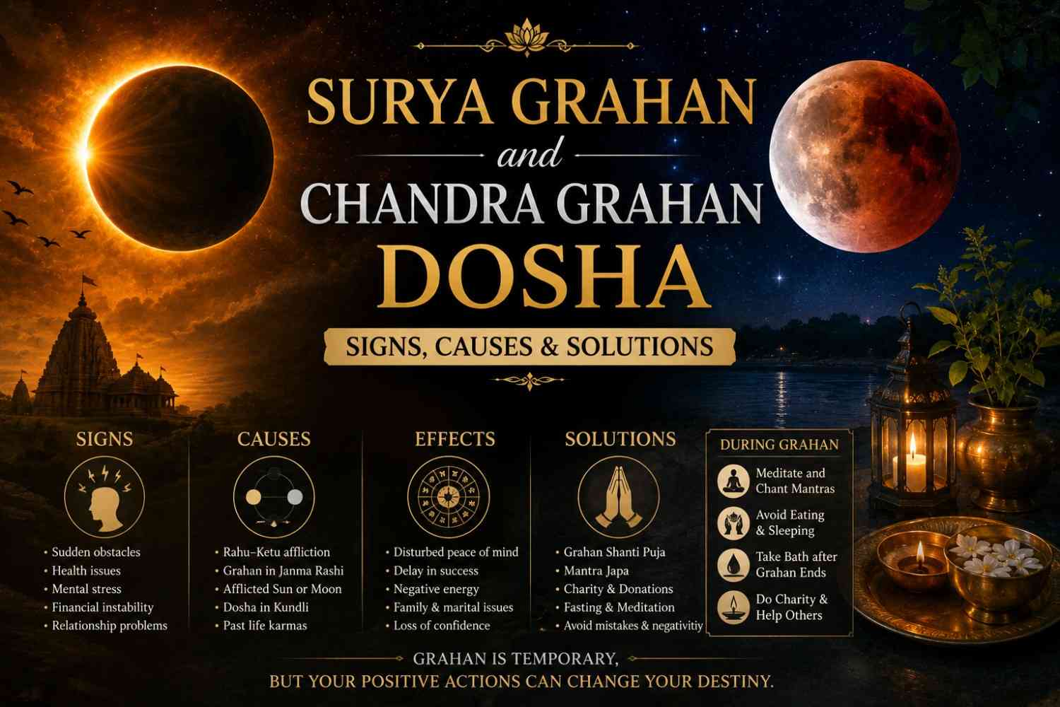 Surya Grahan and Chandra Grahan Dosha: Signs, Causes & Solutions