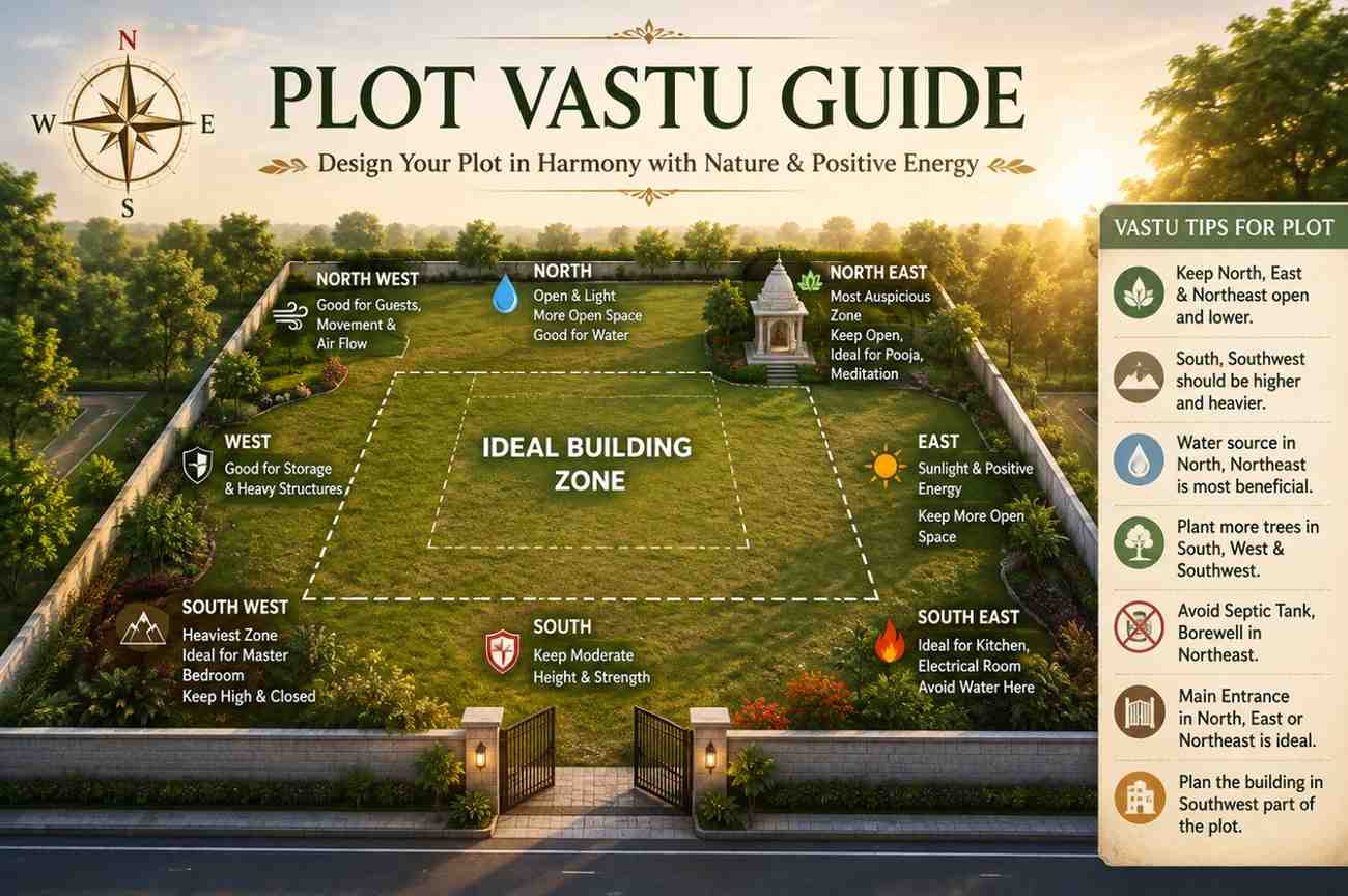 Plot Vastu Guide: Shapes, Slopes, Directions, and Land Selection Tips