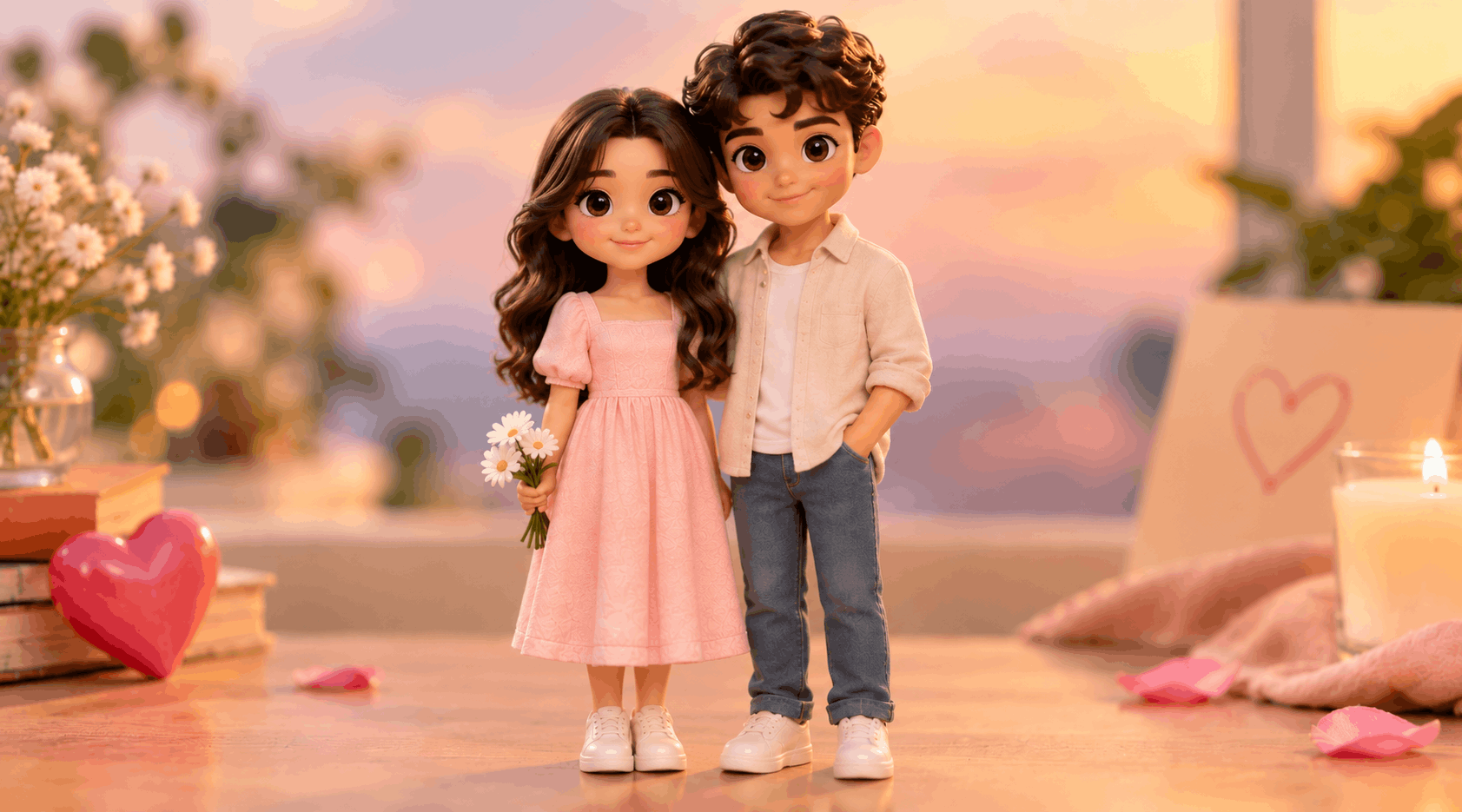 Couple illustration for love compatibility calculator