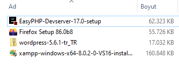 EasyPHP Kurulum Exe Dosyası