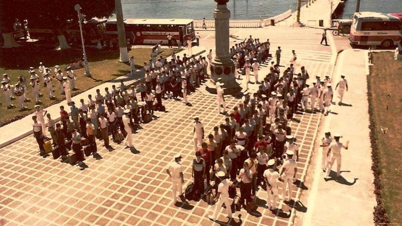 Chegada da Turma em 09/02/1981 ao Colégio Naval, Angra dos Reis - RJ