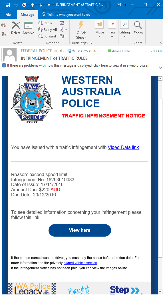 police scam warning