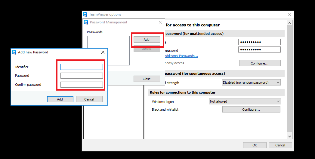 teamviewer host password not showing