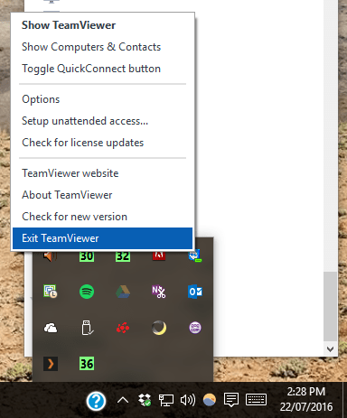exit teamviewer