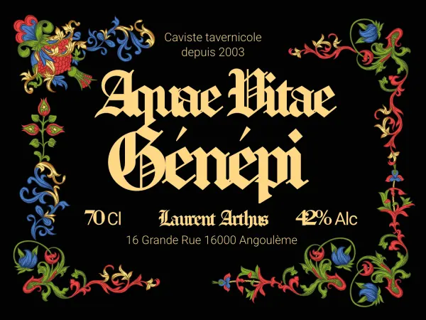 Modèle d'étiquette personnalisable Aquavitam noir 1016x762