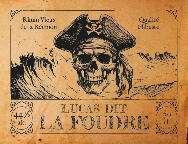 Modèle d'étiquette personnalisable Boucaniers 1016x762