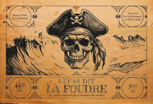 Modèle d'étiquette personnalisable Boucaniers 1524x1016