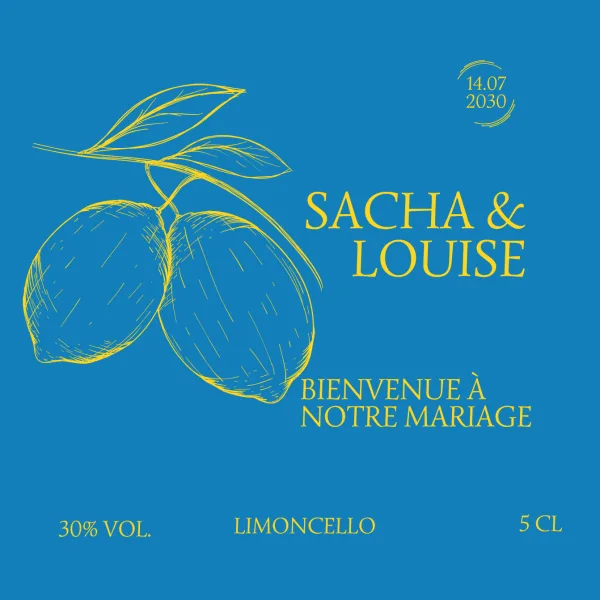 Modèle d'étiquette personnalisable Mariage Sacha & Louise 508x508