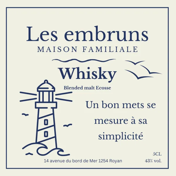 Modèle d'étiquette personnalisable Les embruns 508x508