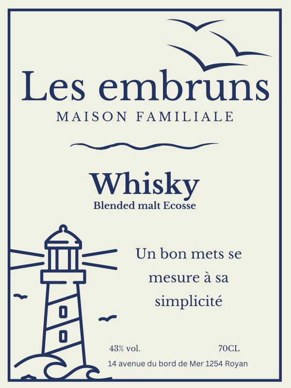 Modèle d'étiquette personnalisable Les embruns 762x1016