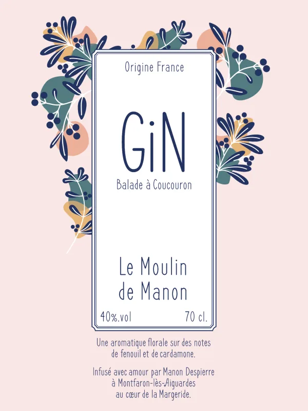 Modèle d'étiquette personnalisable Lucette Gin 762x1016