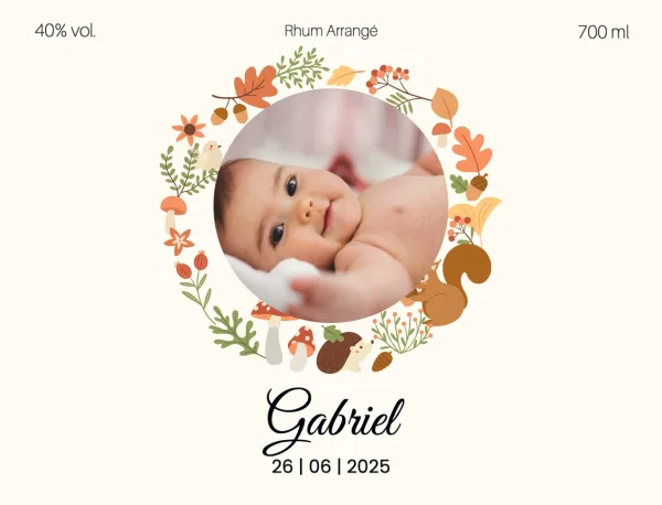 Modèle d'étiquette personnalisable Faire-part Gabriel 1016x762