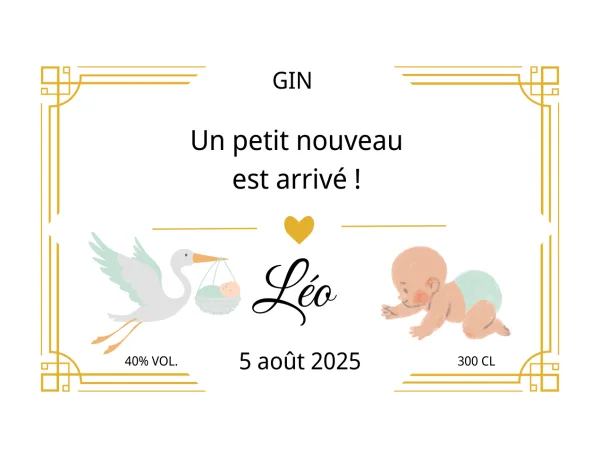 Modèle d'étiquette personnalisable Un petit nouveau est arrivé ! 1016x762