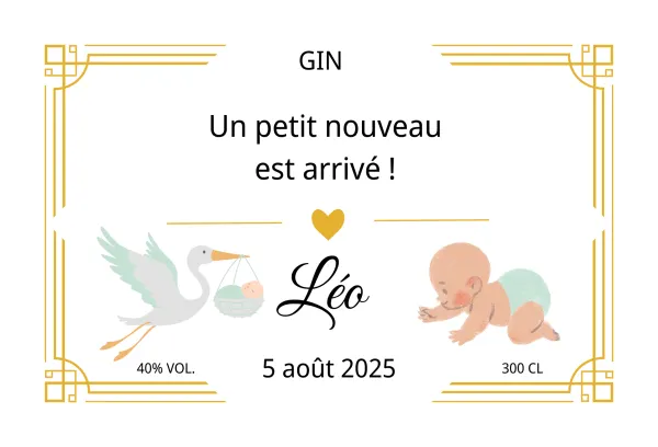 Modèle d'étiquette personnalisable Un petit nouveau est arrivé ! 1524x1016