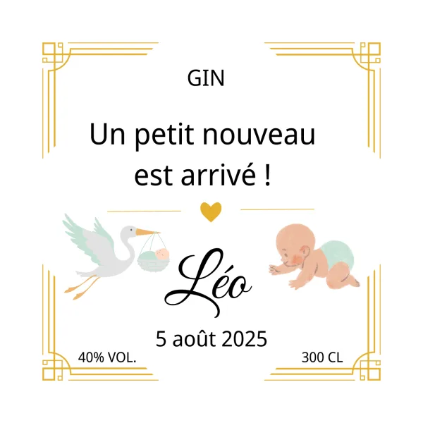 Modèle d'étiquette personnalisable Un petit nouveau est arrivé ! 508x508