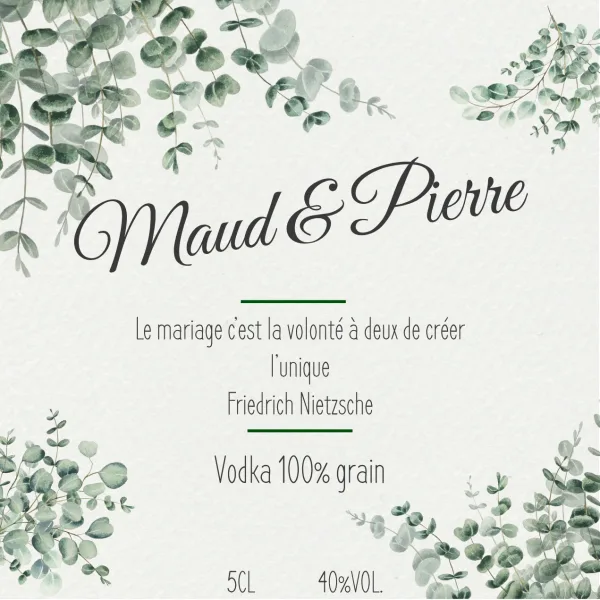 Modèle d'étiquette personnalisable Mariage Maud et Pierre 508x508