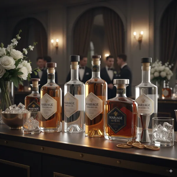 Photo de Un Bar à Spiritueux pour la Soirée de Mariage : conseils, inspirations