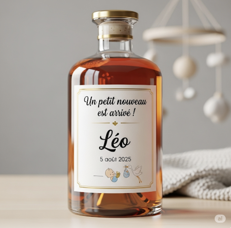 Imagebouteillepersonnaliseocccasionnaissance