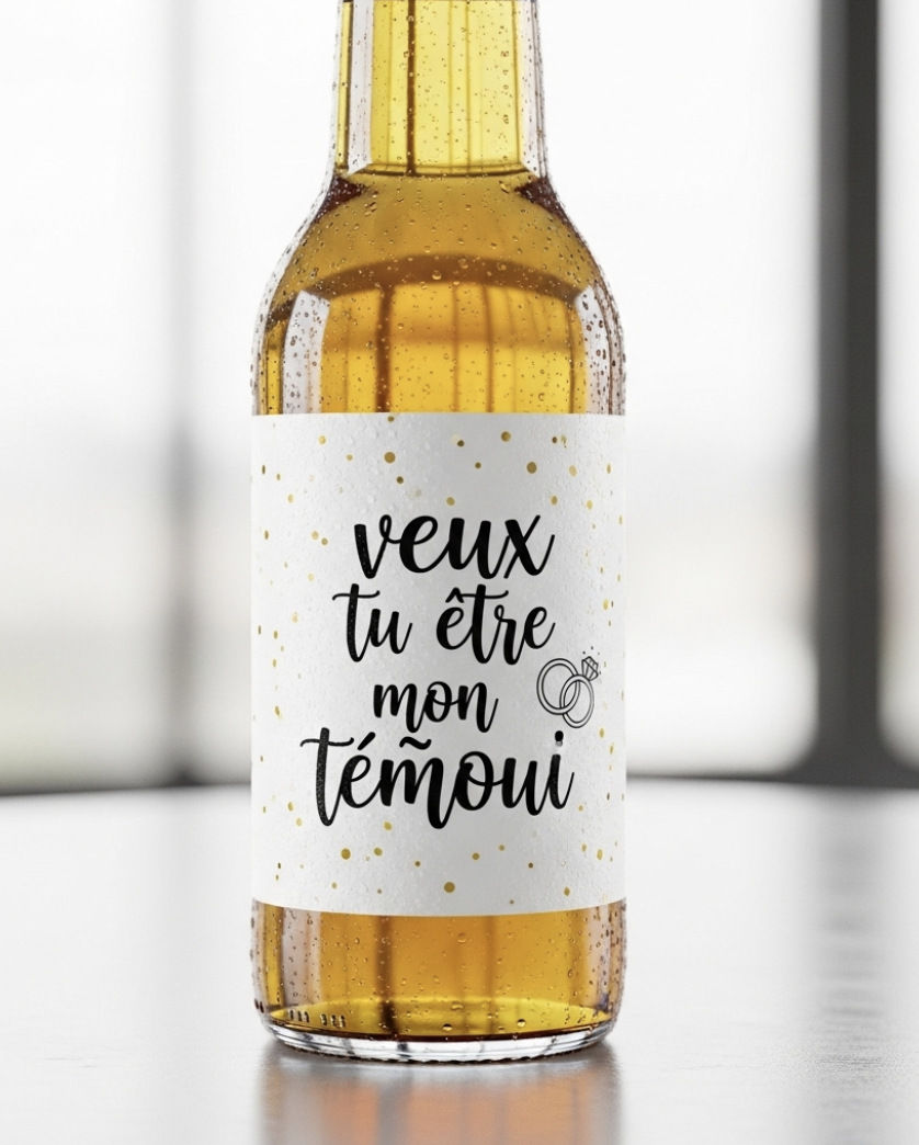 Image de bouteille de bière personnalisé pour demander à être son témoin
