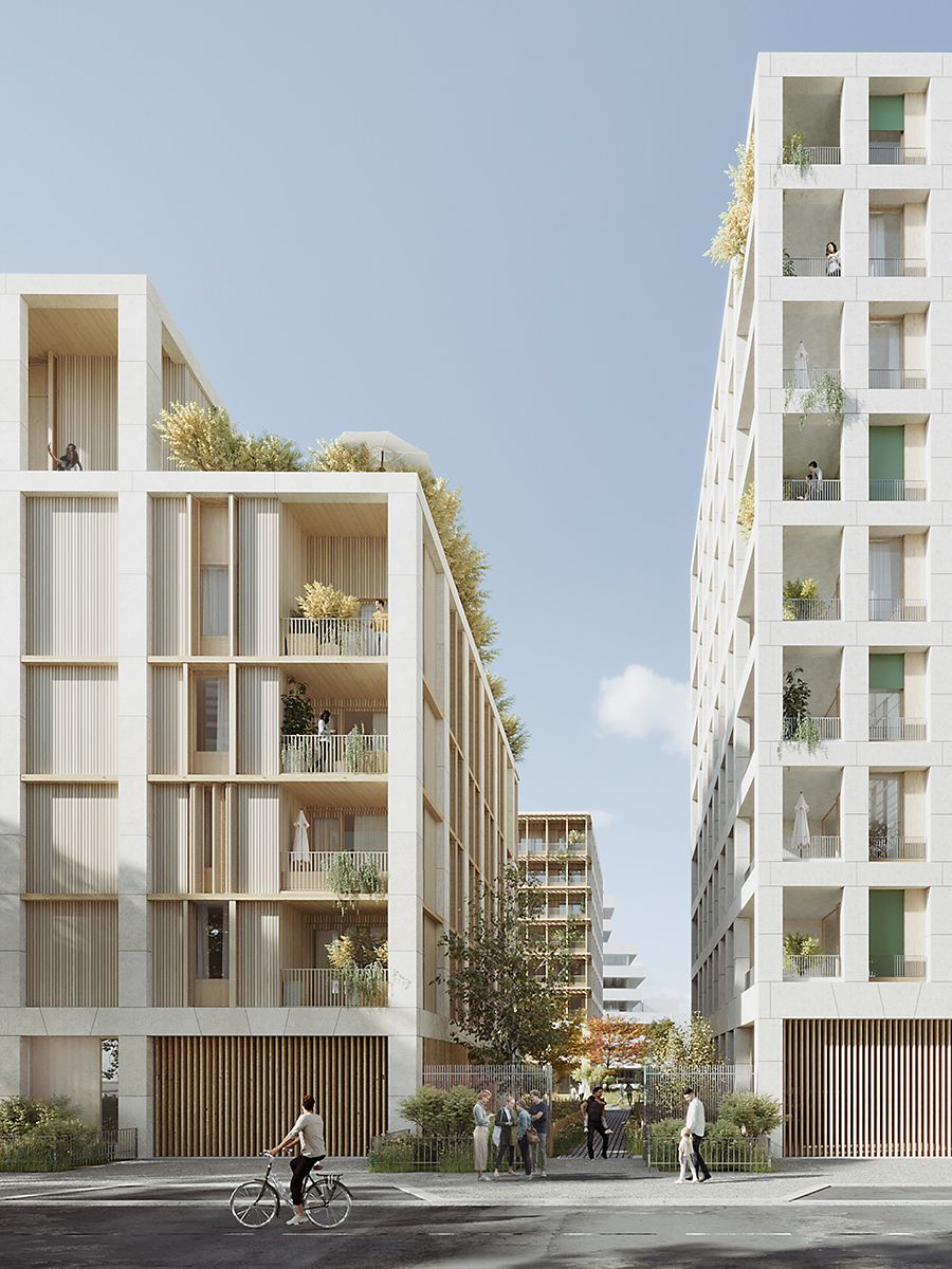 Architecture, Beaux voisins, Logements en bois et pierre massive à Lyon - 6