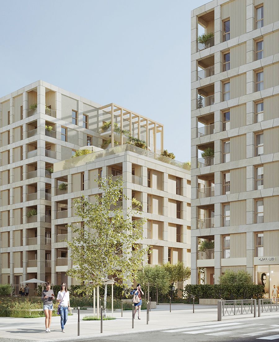Architecture, Beaux voisins, Logements en bois et pierre massive à Lyon - 15