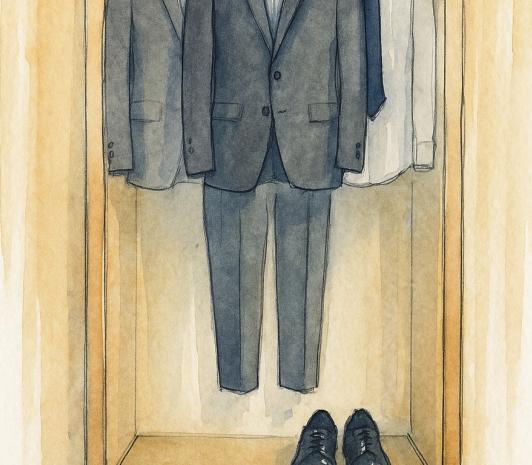 L'uniforme, une décision prise une fois, Le costume Don Draper : l'uniforme gris de Madison Avenue