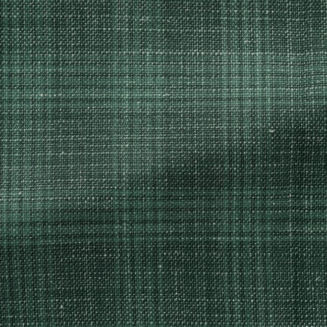 Close-up of a green tweed fabric, herringbone pattern