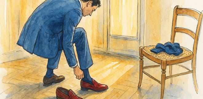 Mocassins en cuir et daim