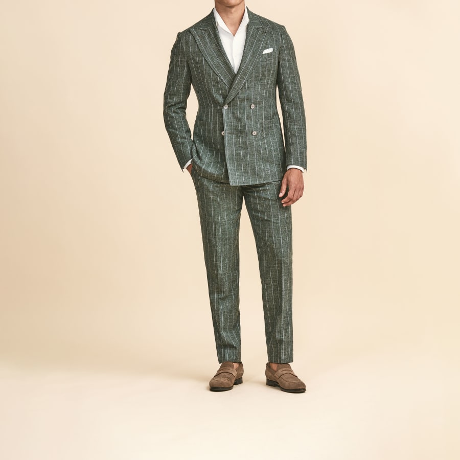 Costume croisé double boutonnage sur mesure Paris