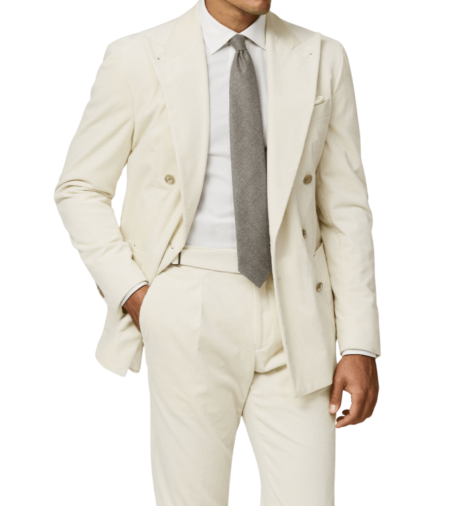 Costume mariage beige sur mesure Paris
