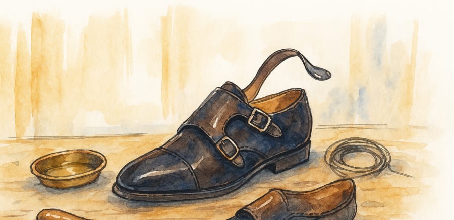 Double monk strap en cuir