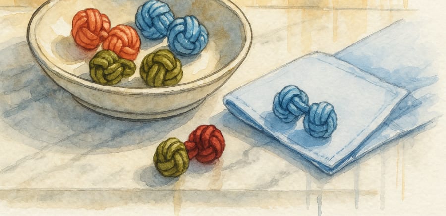 Boutons manchette nœud de soie