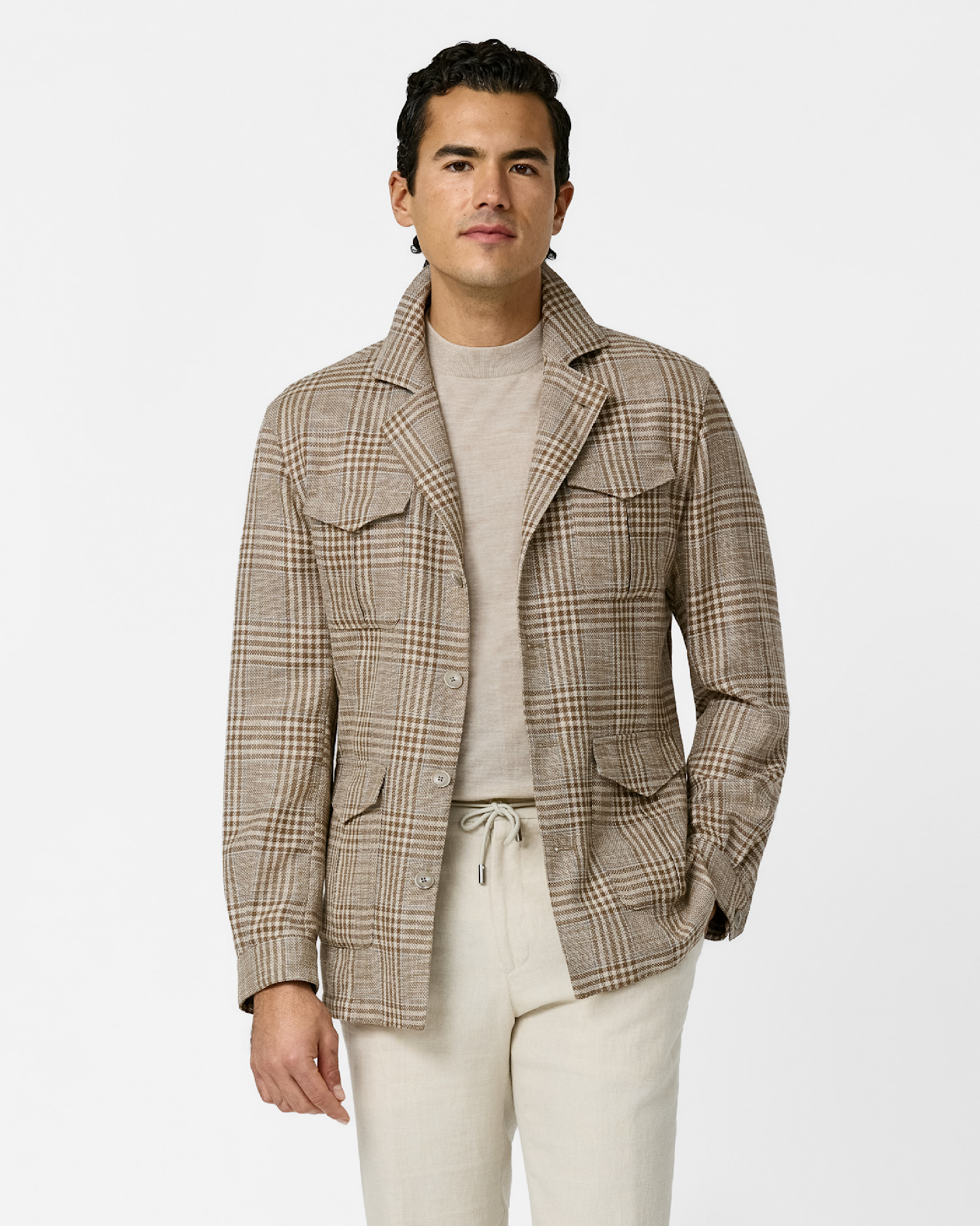 wool plaid cotton jacket