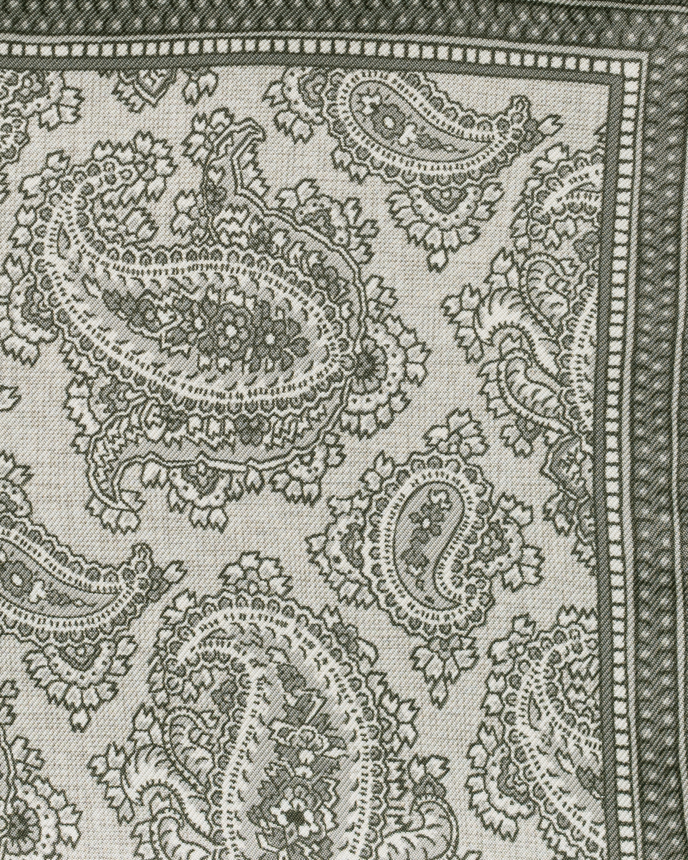 Greige-Taupe-Paisley-Silk-Pocket-Square-PLE620-custom-pocket-squares, view 1 - Atelier Munro