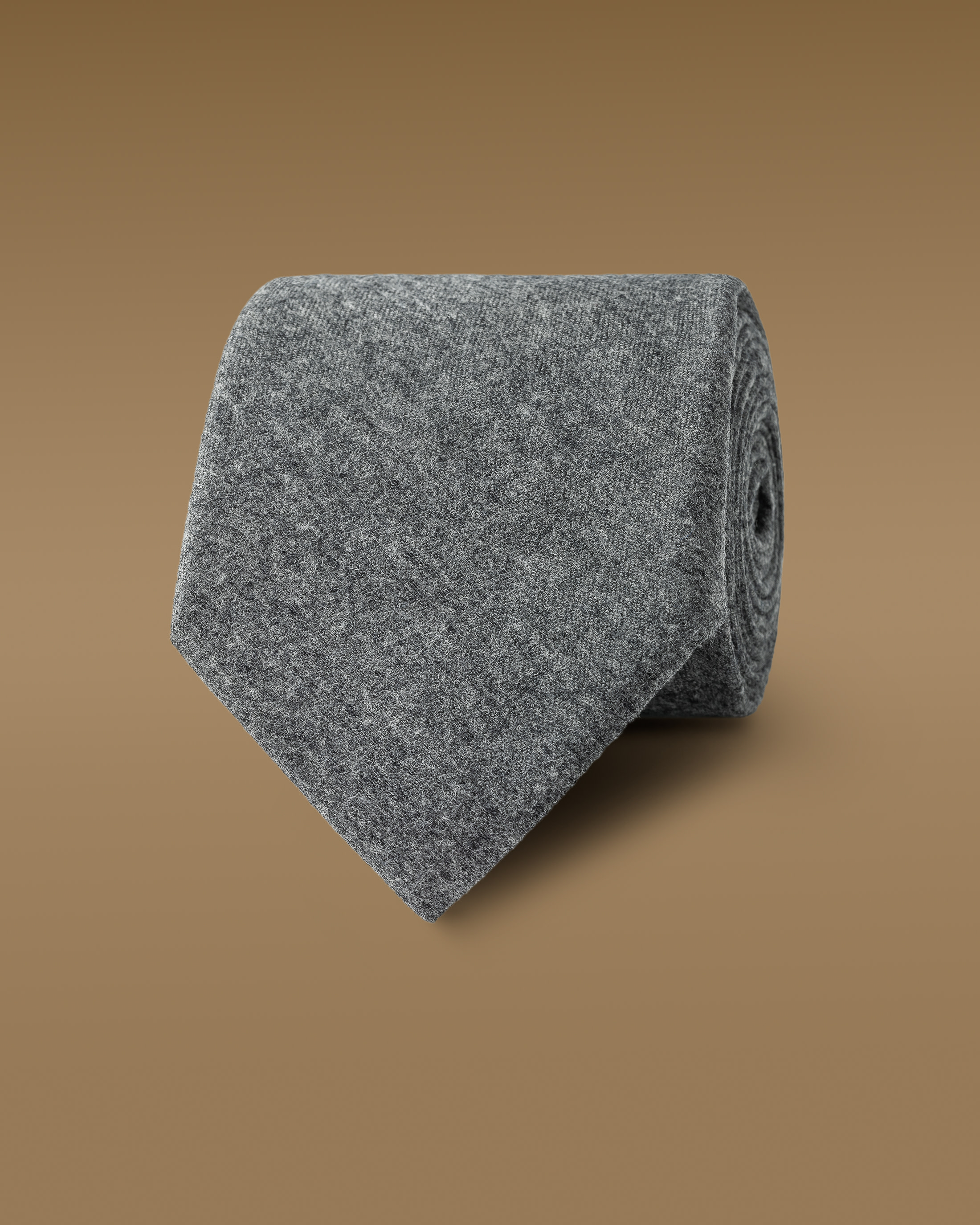 Heathered-Gray-S120-Wool-Flannel-Tie-FLS12005-custom-ties, view 0 - Atelier Munro